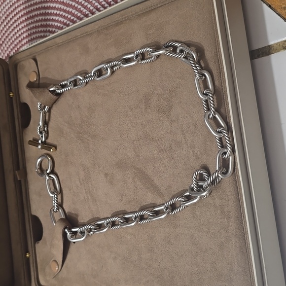 Madison® Toggle Chain NecklaceSterling Silver with 18K Yellow Gold, 11mm. - Picture 6 of 6